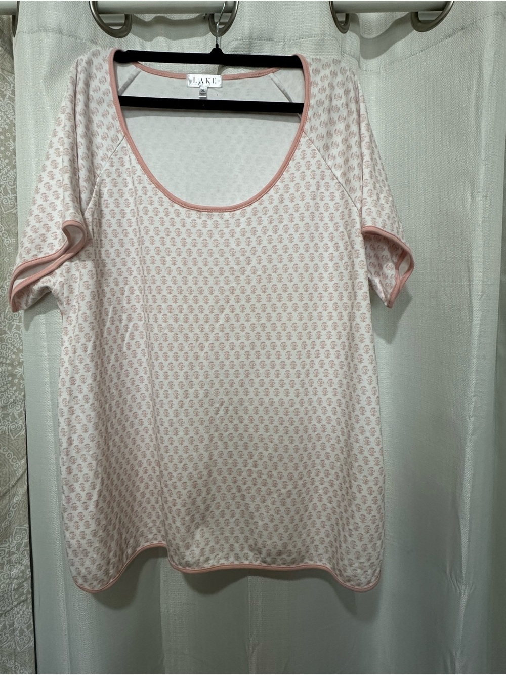 LAKE Soft Pink Scoop-Neck Pajama Top